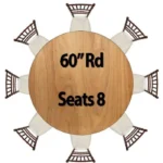 Round Folding Wood Top Rental Table Seating