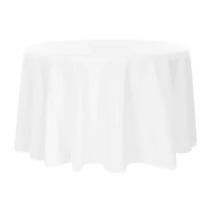 Round 120 Inch Table Cover in White