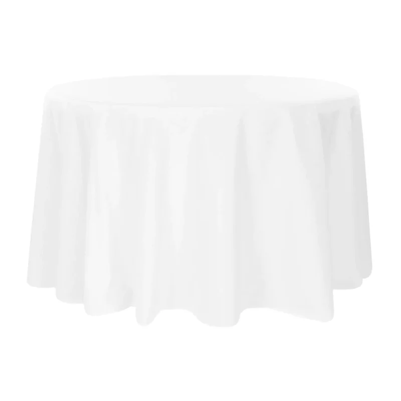 Round 120 Inch Table Cover in White