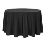 Round 120 Inch Black Table Cloth